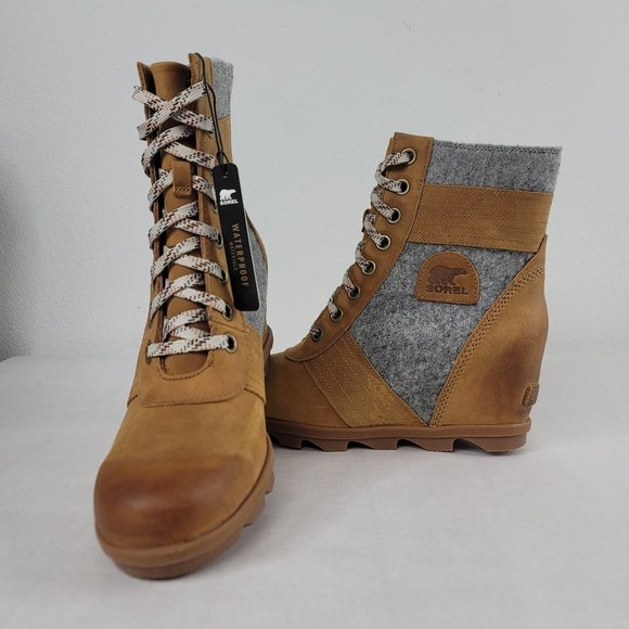 Sorel Shoes - NEW Sorel Lexie Wedge Boots Women's size 12 Waterproof full grain Leather